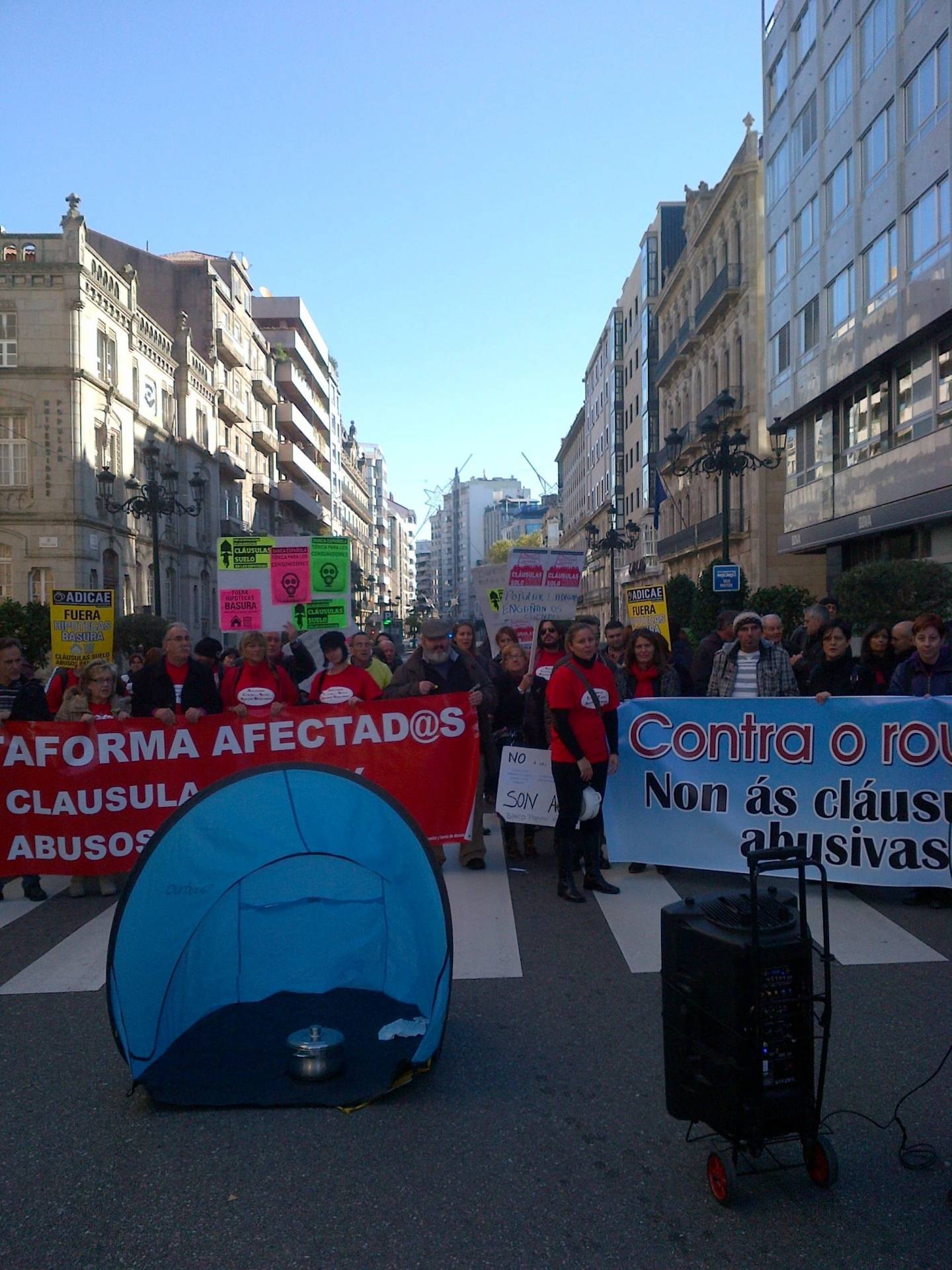 Protestas de afectados por las cláusulas suelo.