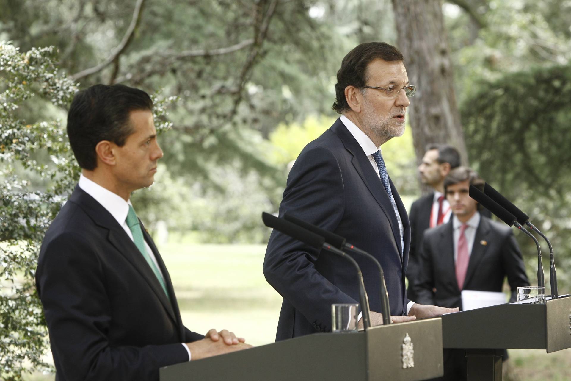 El presidente del Gobierno, Mariano Rajoy, junto a su homólogo en México, Enrique Peña Nieto.