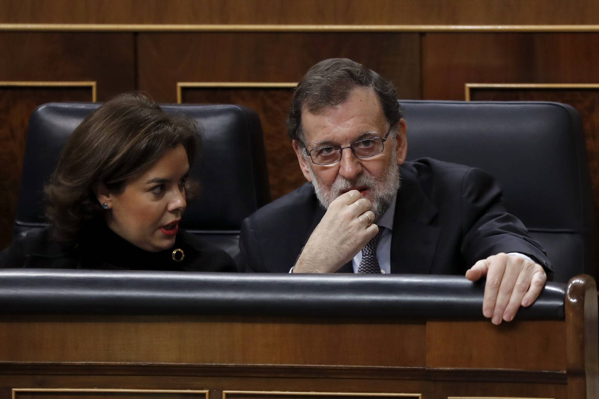 Soraya Sáenz de Santamaría y Mariano Rajoy.