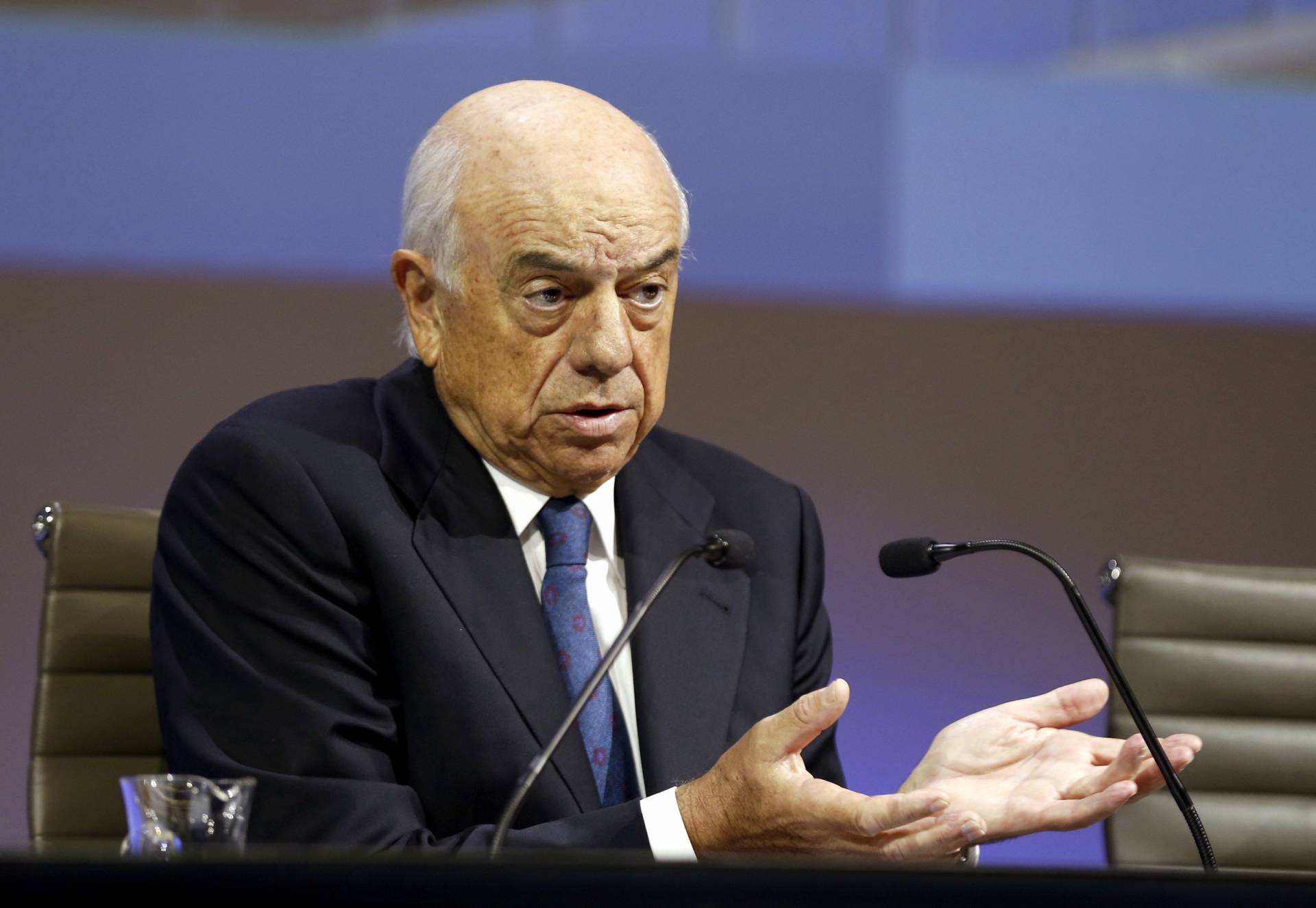 Francisco González, presidente de BBVA, durante el acto de presentación de resultados.