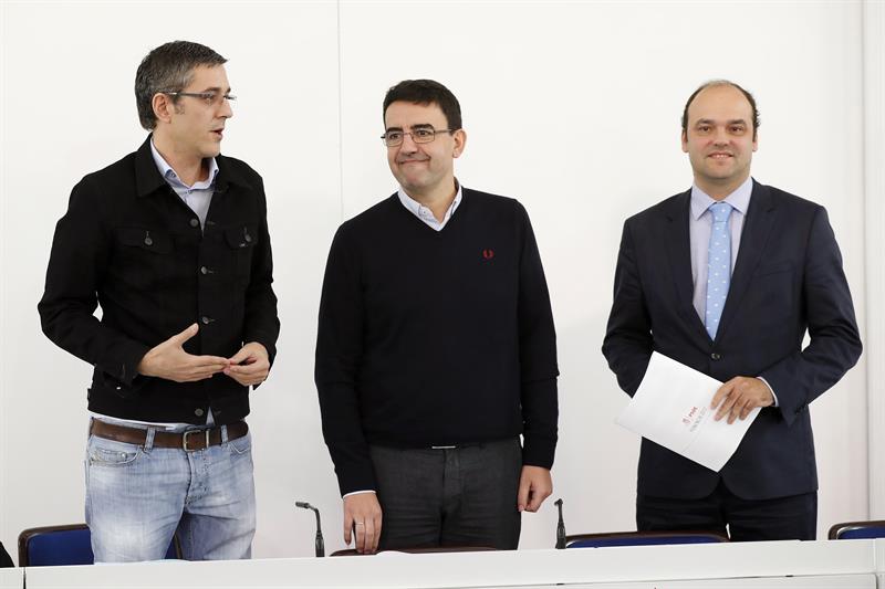 Eduardo Madina, Mario JIménez y José Carlos Díez.