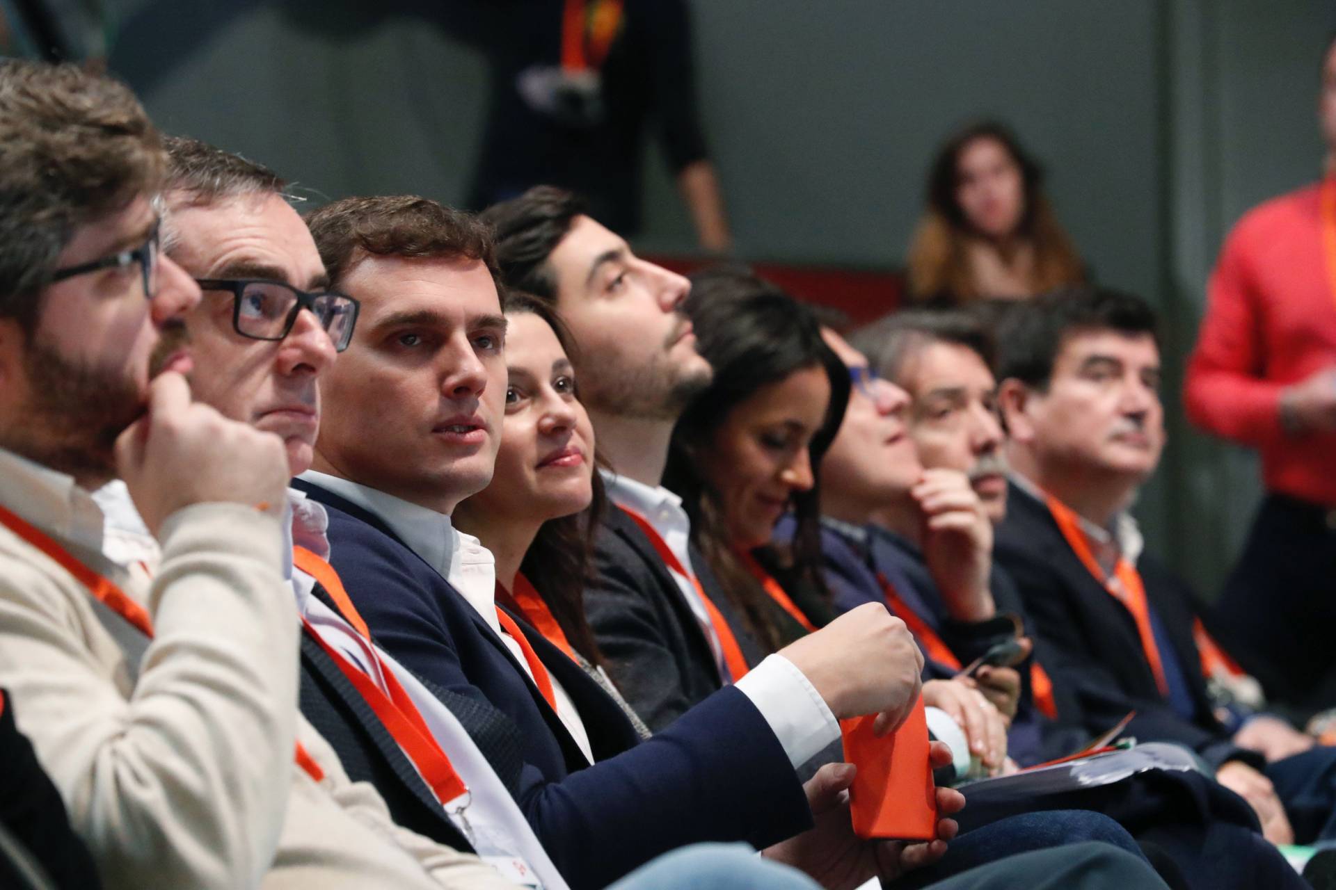 Albert Rivera, junto a su equipo, en la IV Asamblea General de Ciudadanos.