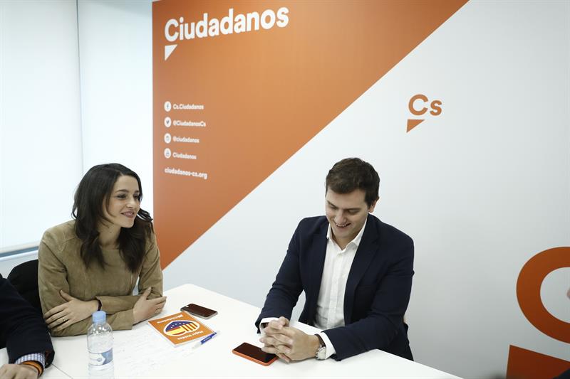 Inés Arrimadas y Albert Rivera, en la ejecutiva de Ciudadanos.