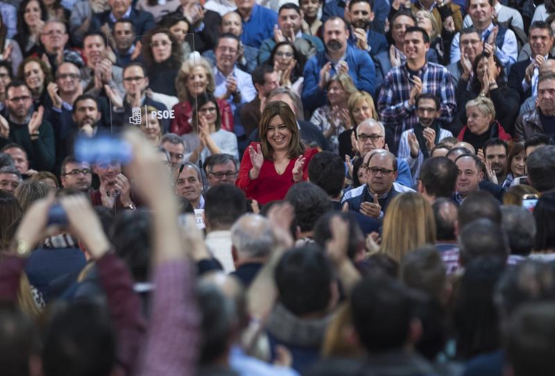 Susana Díaz, durante el acto en Madrid.