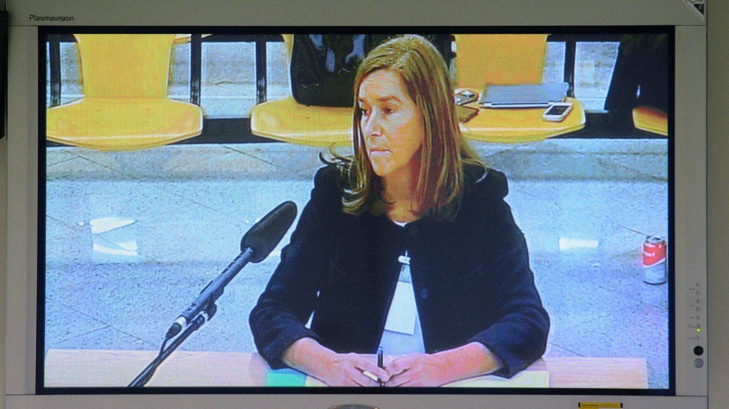 Ana Mato, durante su declaración en la Audiencia Nacional en el juicio de Gürtel.