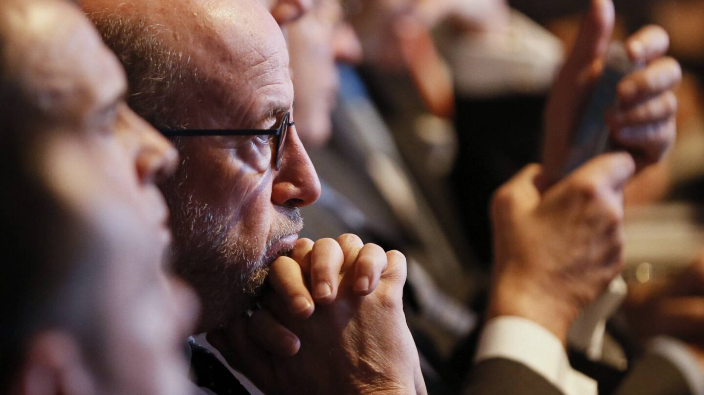 El presidente de Banco Popular, Emilio Saracho, durante la junta de accionistas de la entidad.