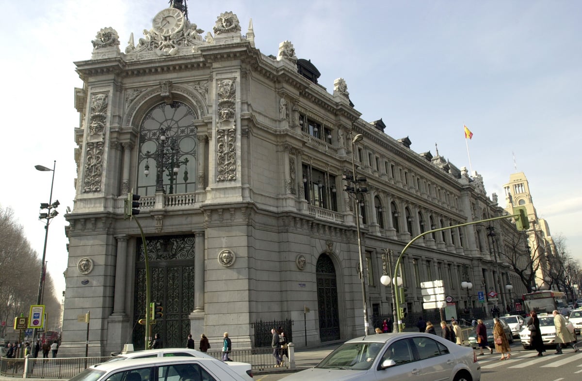 Fachada de la sede del Banco de España, en Madrid.