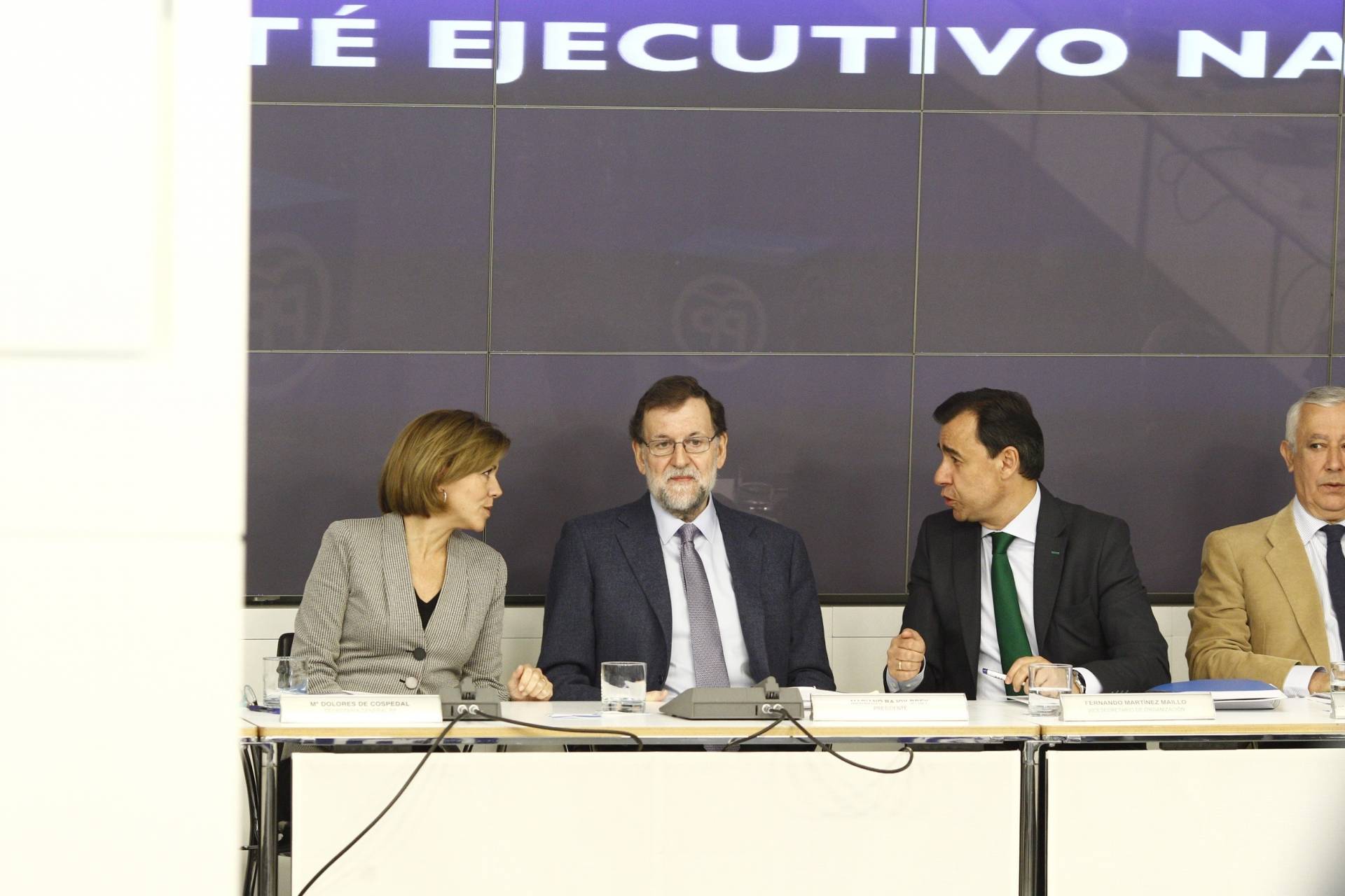 Cospedal, Rajoy, Maíllo y Arenas en la última ejecutiva popular