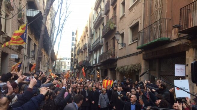 Artur Mas y Carles Puigdemont, este lunes en Barcelona.