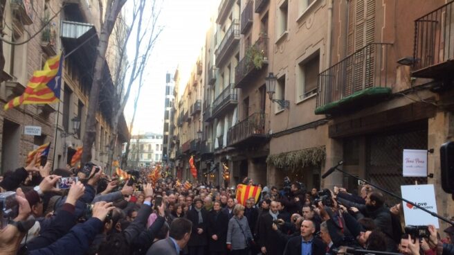 Artur Mas y Carles Puigdemont, este lunes en Barcelona.