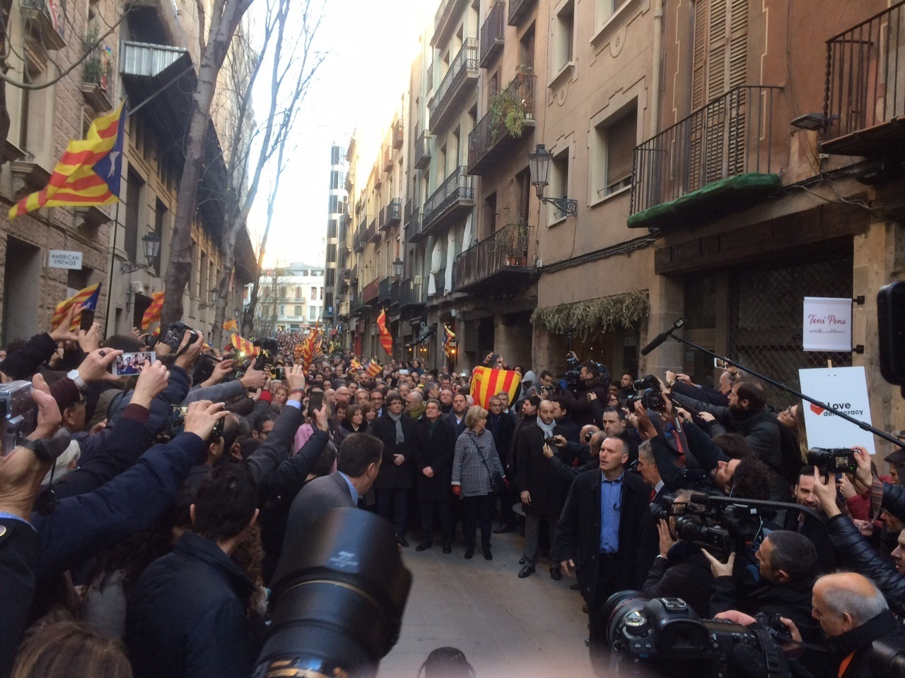 Artur Mas y Carles Puigdemont, este lunes en Barcelona.