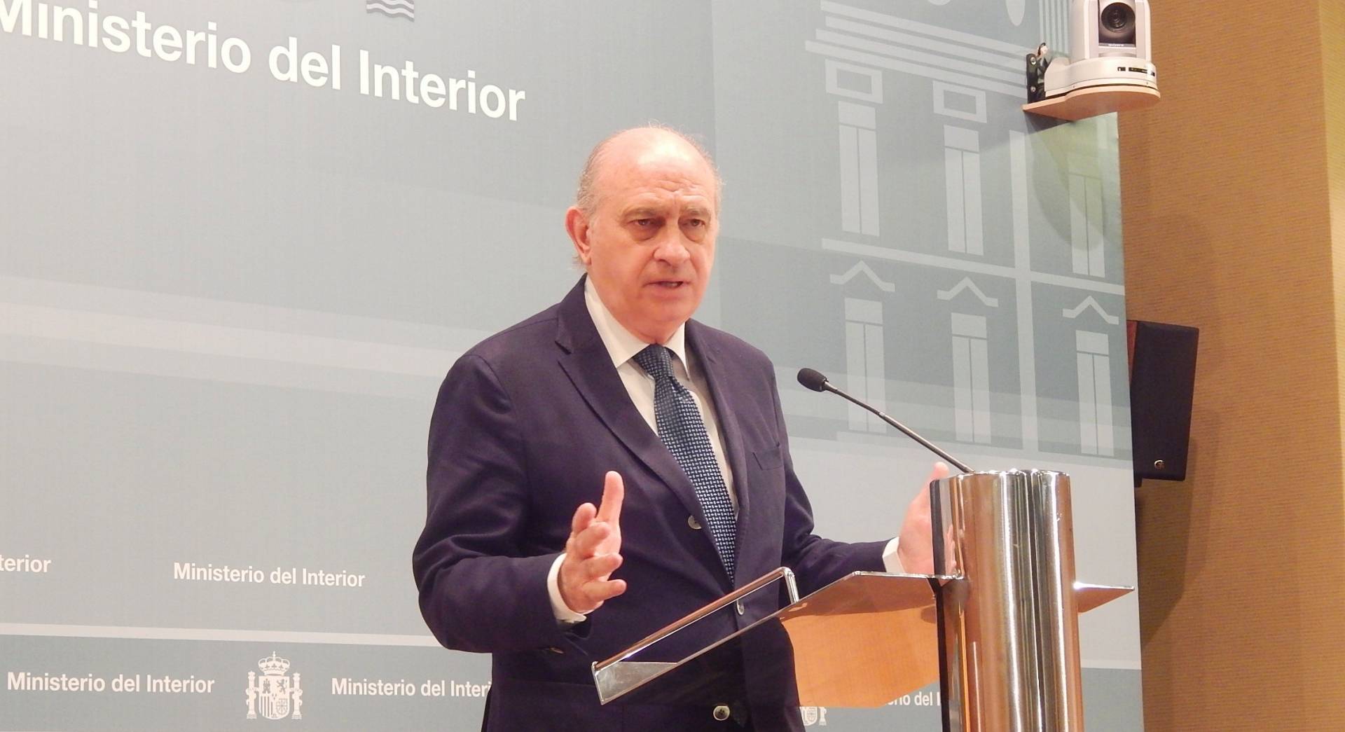 Jorge Fernández Díaz, en una comparecencia durante su etapa como ministro del Interior.