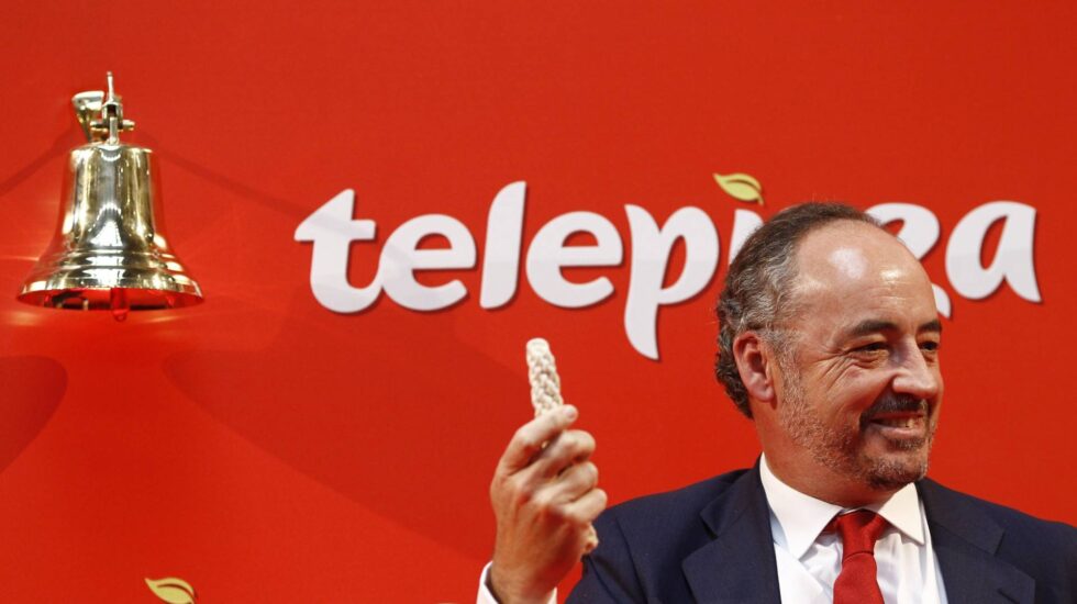 Pablo Juantegui, presidente y consejero delegado de Telepizza, el día del debut en bolsa.