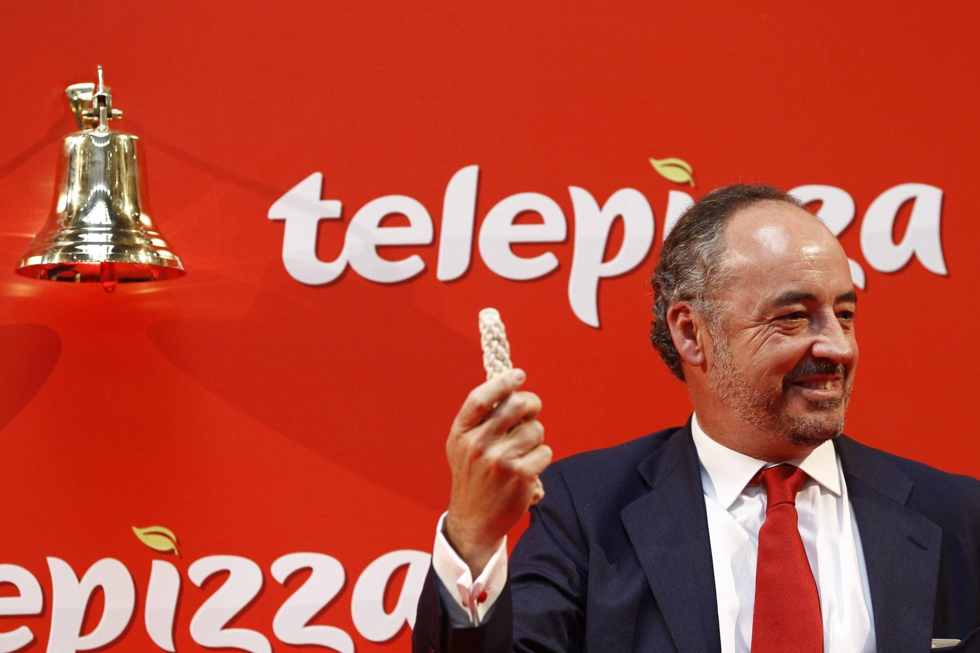 Pablo Juantegui, presidente y consejero delegado de Telepizza, el día del debut en bolsa.
