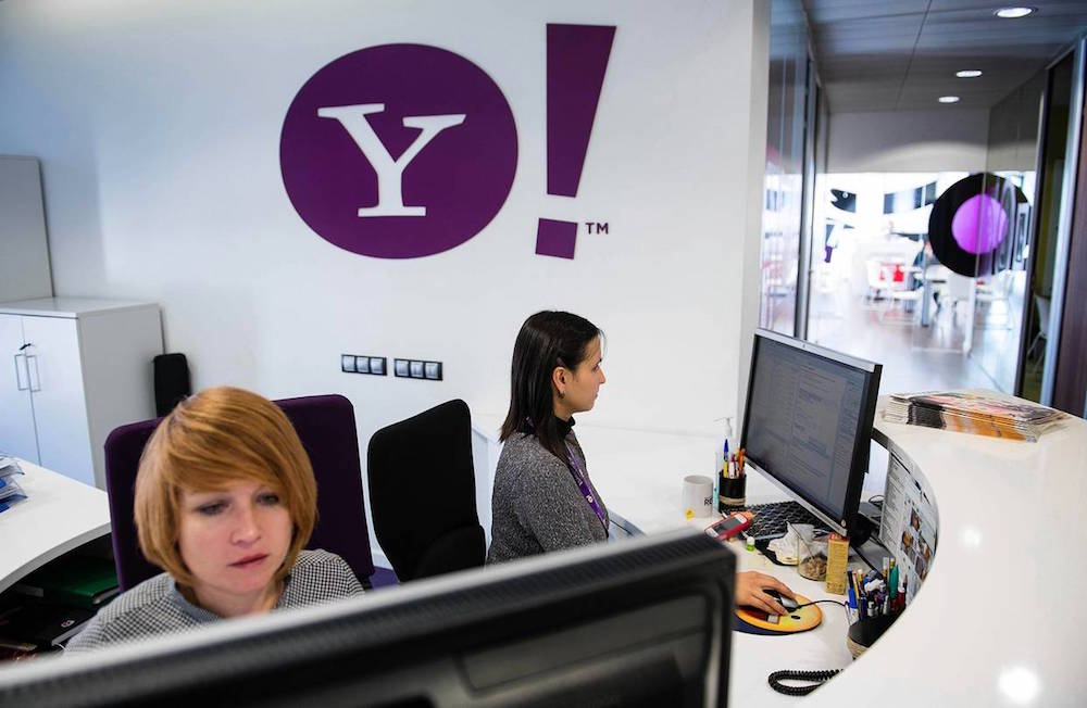 Entrada de una de las oficinas de Yahoo.