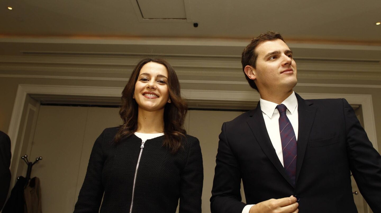 La portavoz nacional de Ciudadanos, Inés Arrimadas, junto al presidente de la formación, Albert Rivera.