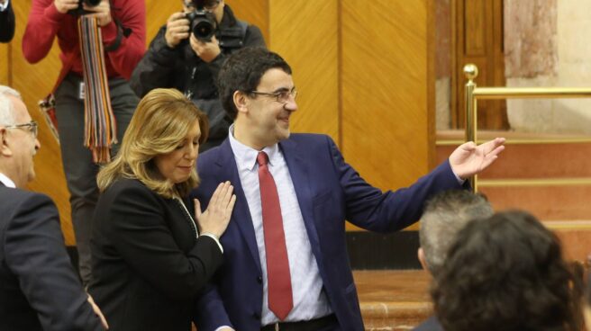 Susana Díaz, junto a Mario Jiménez el Día de Andalucía.