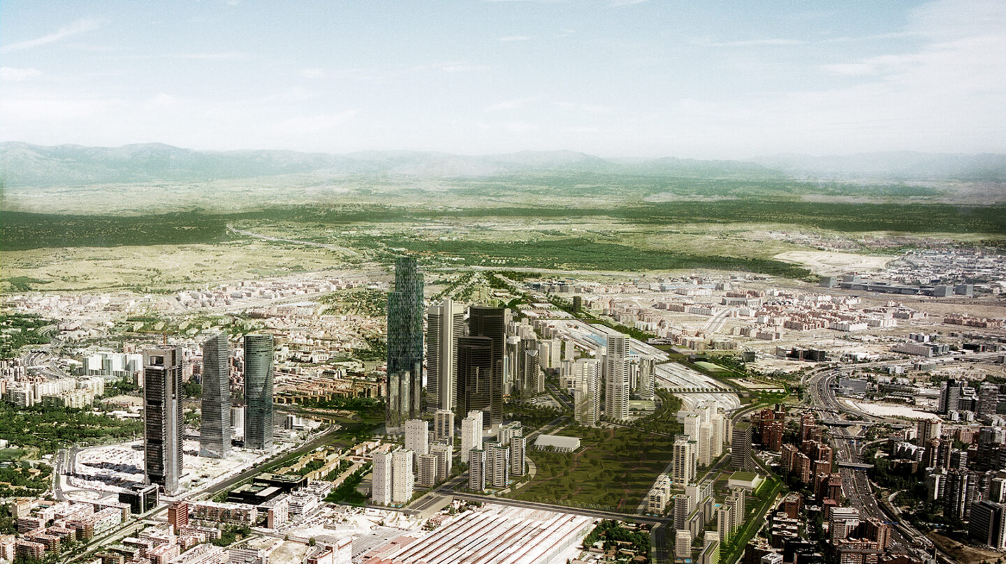 Recreación de la Operación Chamartín (rebautizada Madrid Nuevo Norte) por parte de la promotora del BBVA.