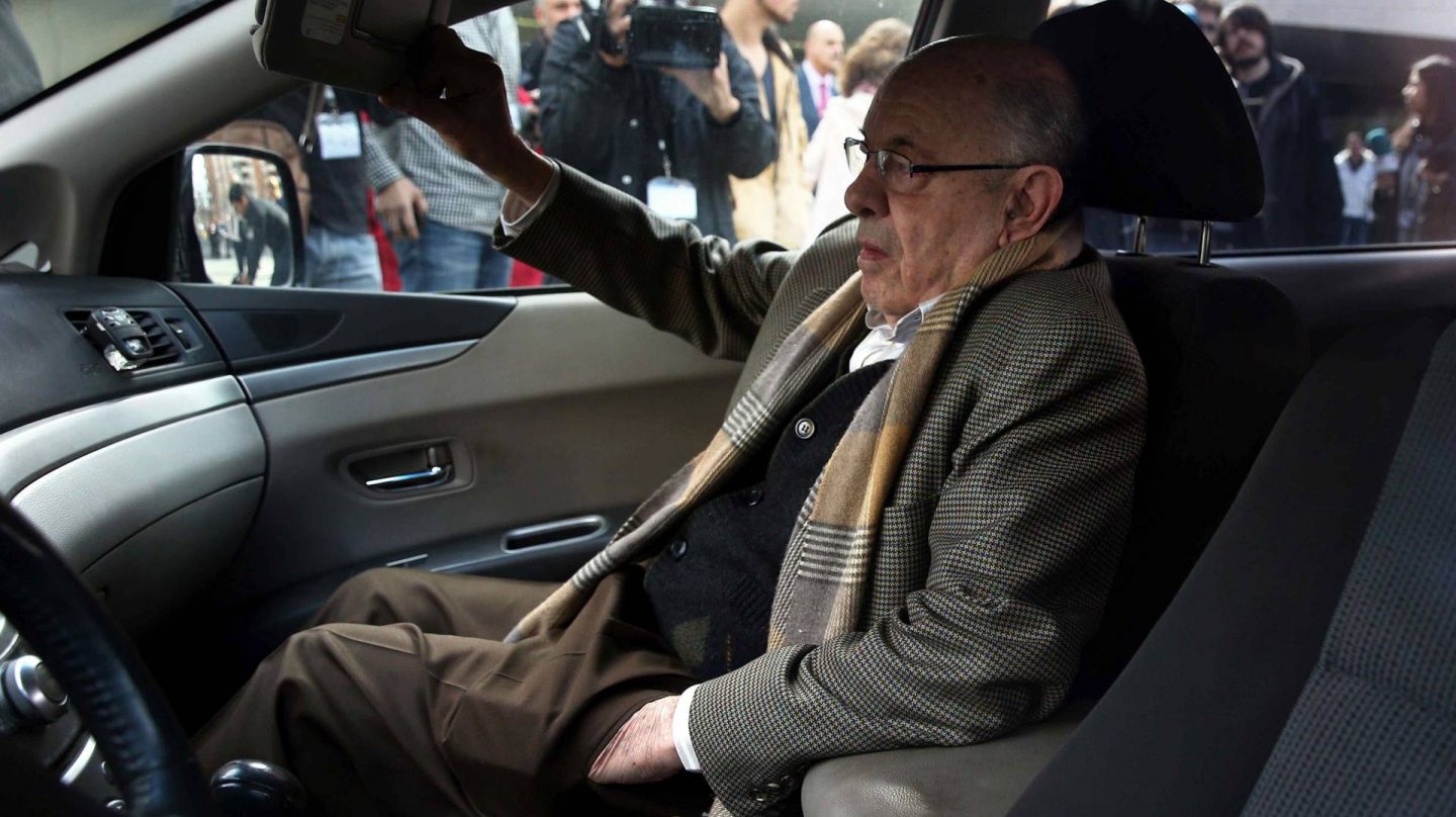 Félix Millet, tras declarar en una de las sesiones del juicio del caso Palau.