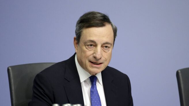 El presidente del Banco Central Europeo, Mario Draghi, en la sede de la institución, en Fráncfort.