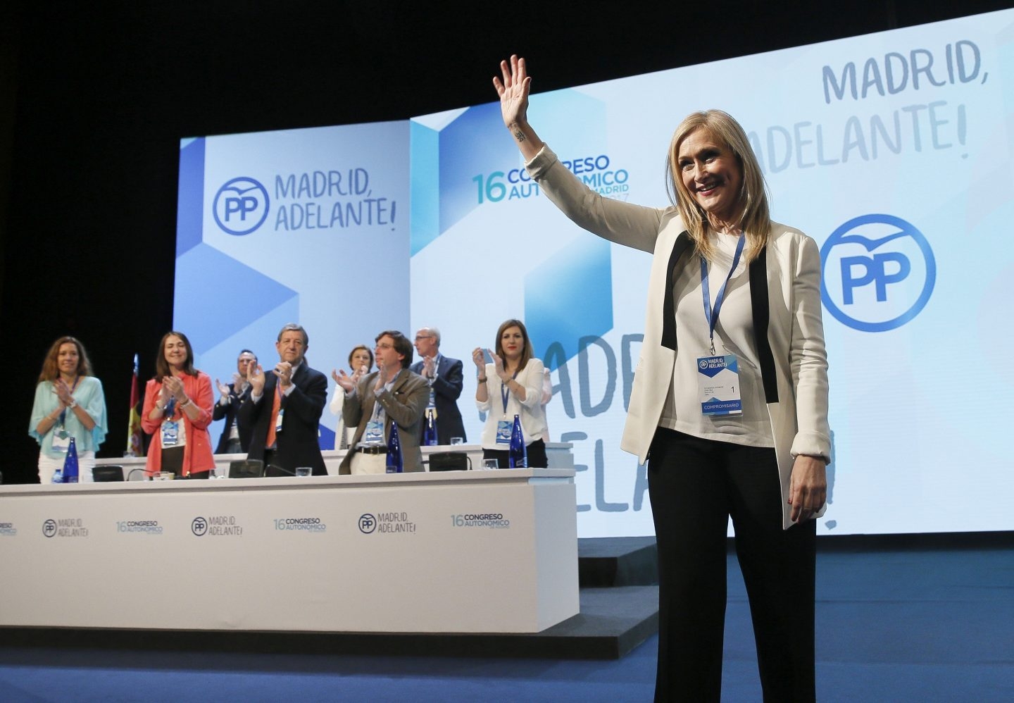 La presidenta de la Comunidad de Madrid, Cristina Cifuentes, durante el congreso del PP de Madrid.