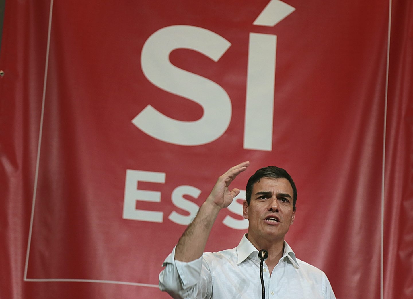 El ex secretario general del PSOE, Pedro Sánchez, durante su mitin en Granada.