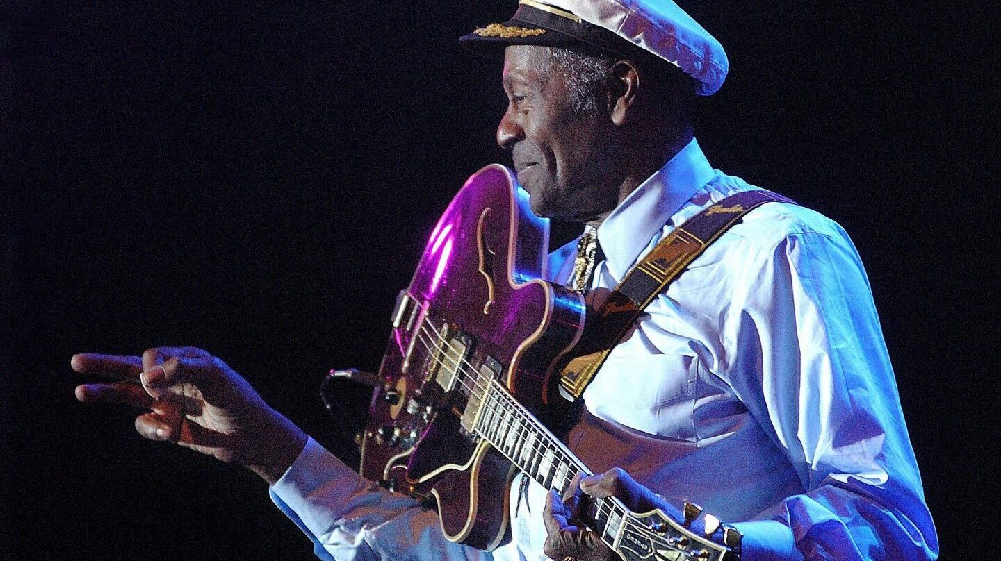 Chuck Berry, durante un concierto en Bilbao.