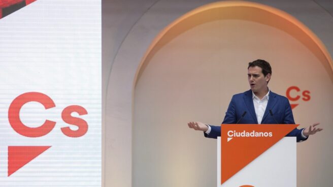 El presidente de Ciudadanos, Albert Rivera, en el acto de este domingo en Cádiz.