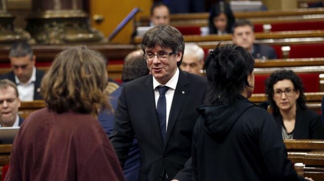 Carles Puigdemont, en el Parlament.