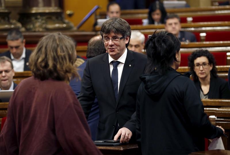 Carles Puigdemont, en el Parlament.