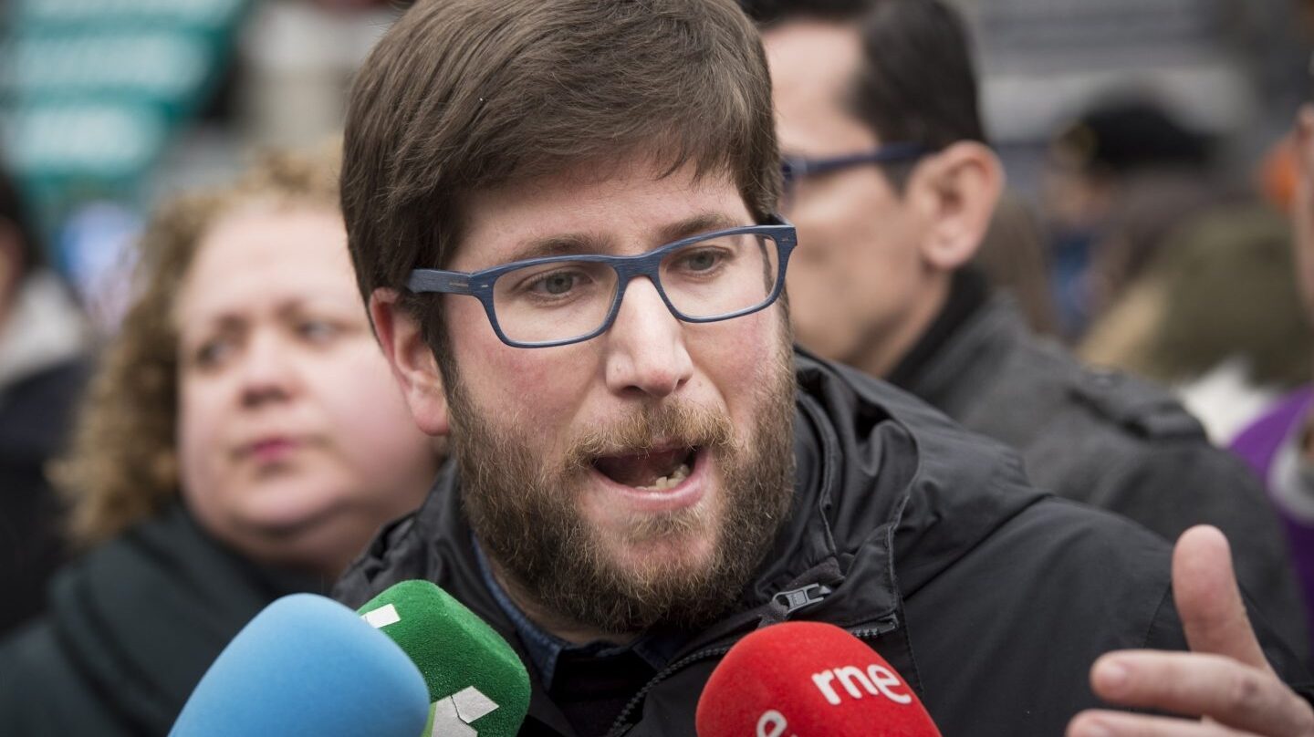 El eurodiputado de Podemos Miguel Urbán, que ha encabezado la marcha por la capital.