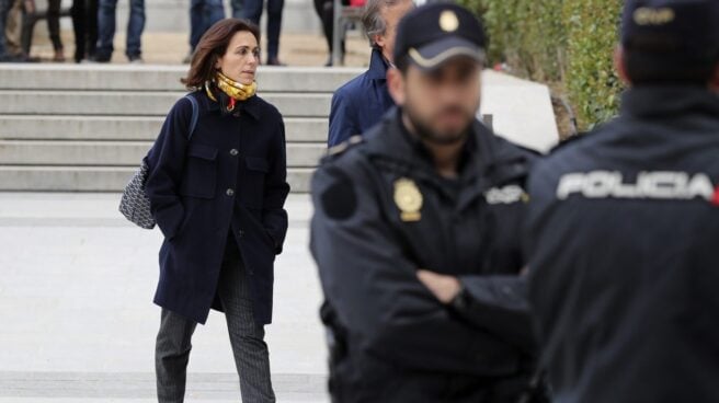 Mireia Pujol, tras su declaración en la Audiencia Nacional.