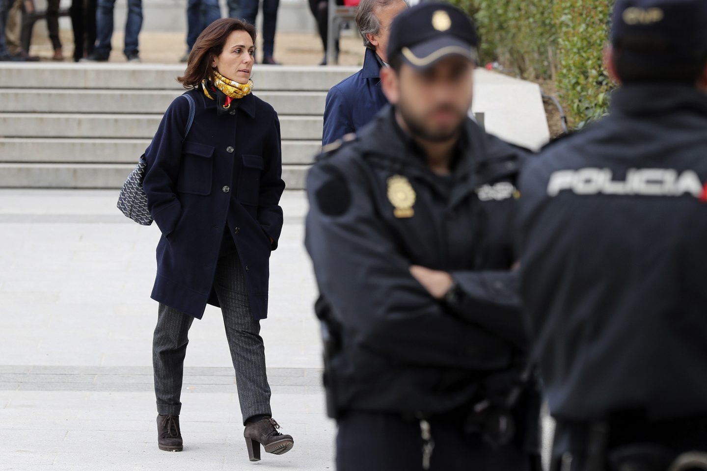 Mireia Pujol, tras su declaración en la Audiencia Nacional.