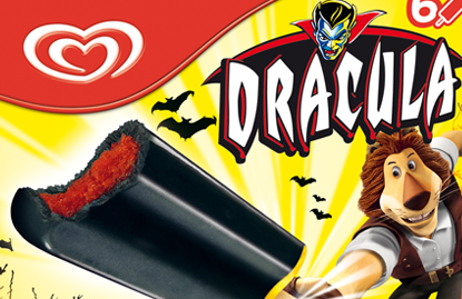 Publicidad de los helados Drácula, de Frigo.