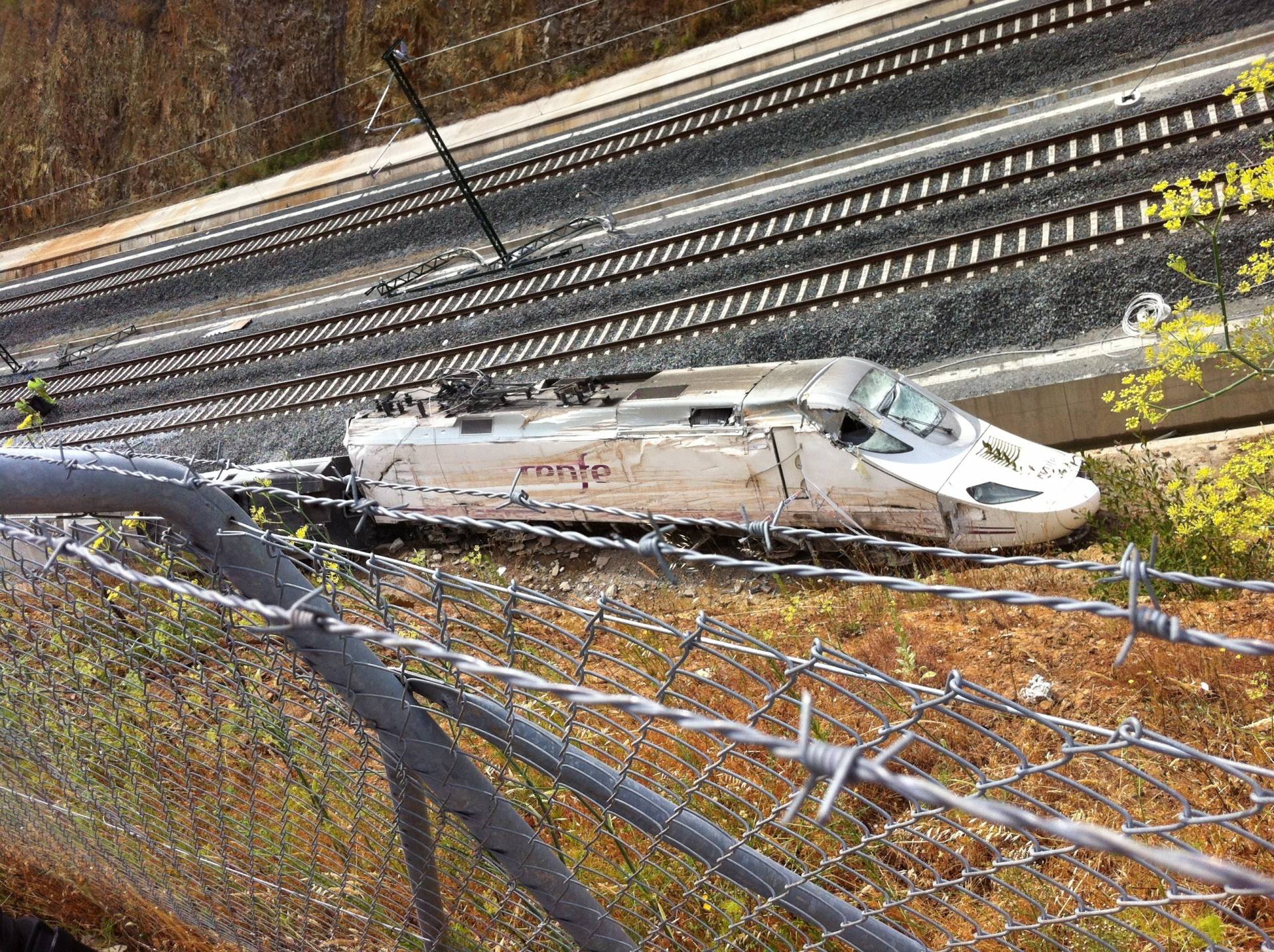 Tren Alvia accidentado en Angrois, en el que murieron 80 personas.