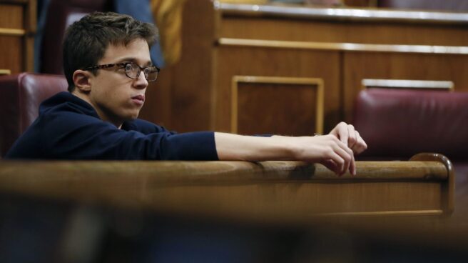 Iñigo Errejón, en su escaño del Congreso. Iñigo Errejón, en su escaño del Congreso.