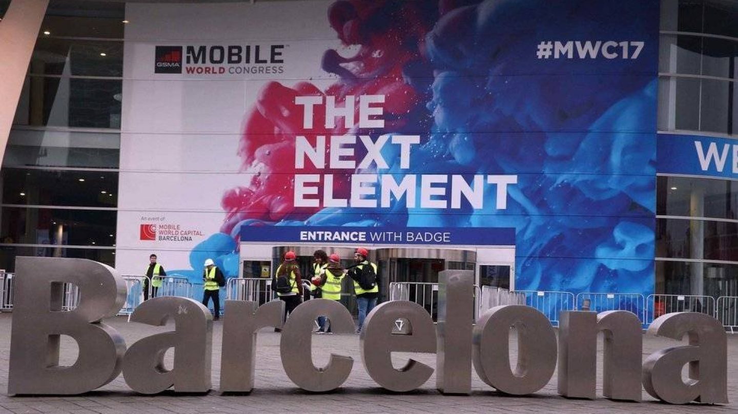 Entrada principal del Mobile World Congress de Barcelona.