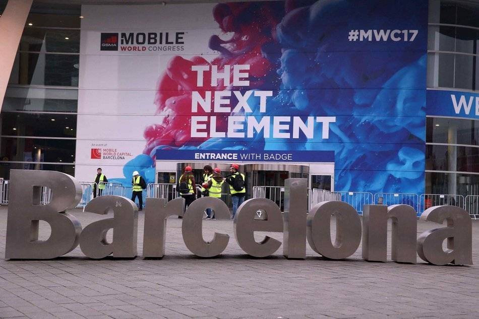 Entrada principal del Mobile World Congress de Barcelona.