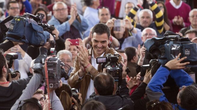 Pedro Sánchez, en su acto en Valencia. Pedro Sánchez, en su acto en Valencia.