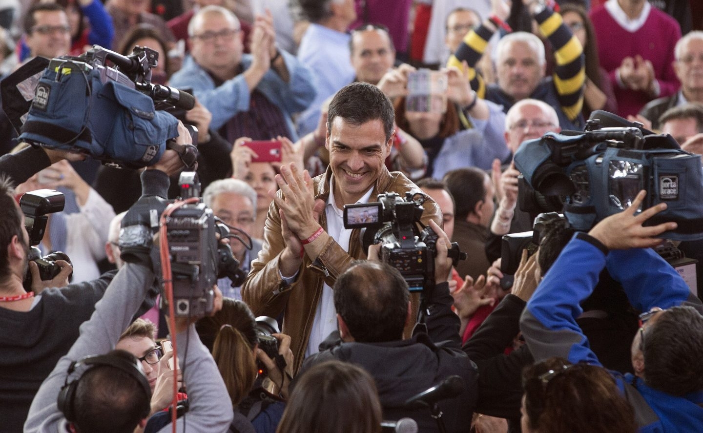 Pedro Sánchez, en su acto en Valencia.