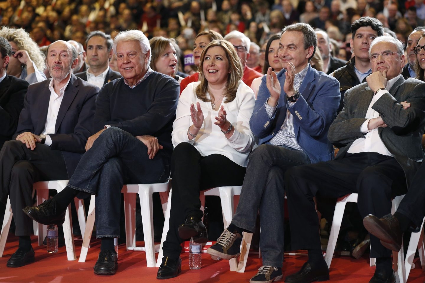 Rubalcaba, Felipe González, Susana Díaz, Zapatero y Guerra.