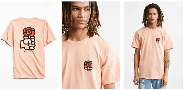 Una marca de ropa hipster vende camisetas en Estados Unidos con la rosa del PSOE