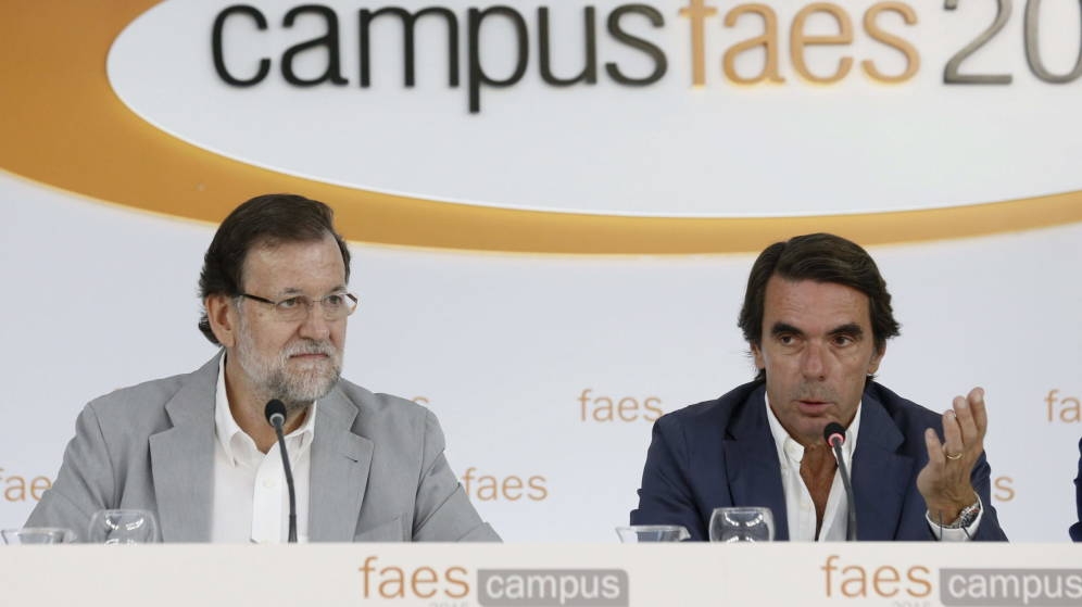 Rajoy y Aznar en un antiguo acto de la Fundación FAES