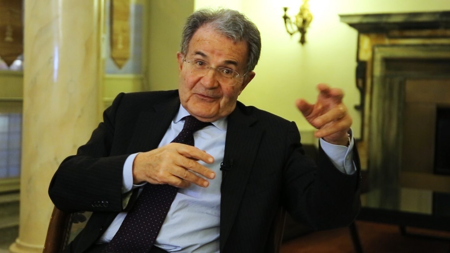 El ex presidente de la Comisión Europea Romano Prodi, durante la entrevista en Roma.