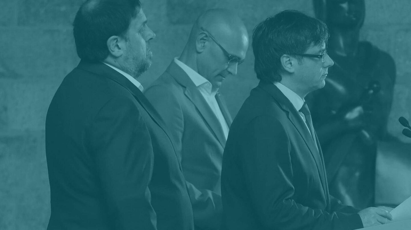 Oriol Junqueras, Raül Romeva y Carles Puigdemont.