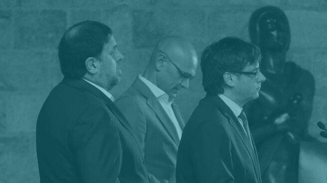 Oriol Junqueras, Raül Romeva y Carles Puigdemont.