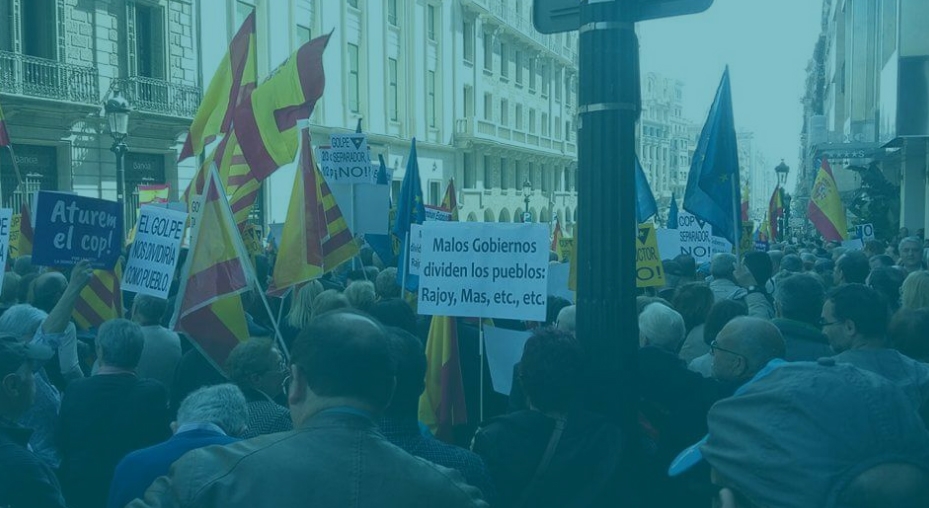 Manifestación en Barcelona contra el procés.