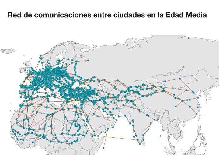 Cuanto más importante es la ciudad más grande es el círculo