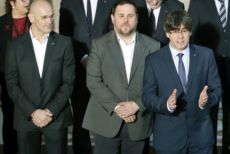 Romeva, Junqueras y Puigdemont.