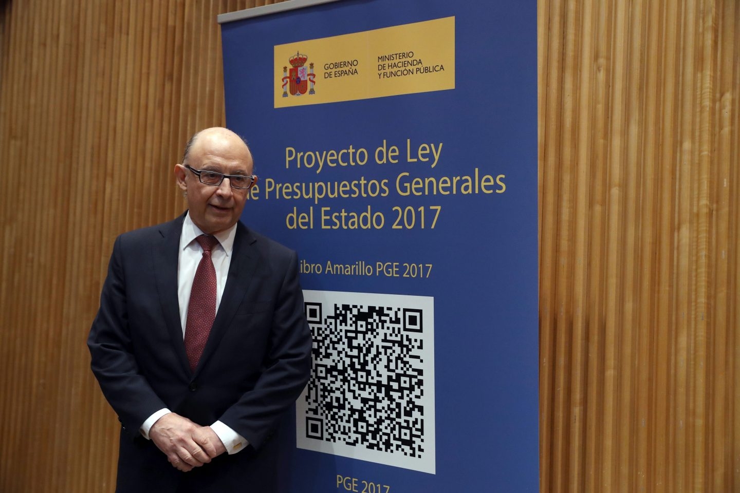 El ministro de Hacienda, Cristóbal Montoro, tras la presentación de los Presupuestos Generales del Estado.